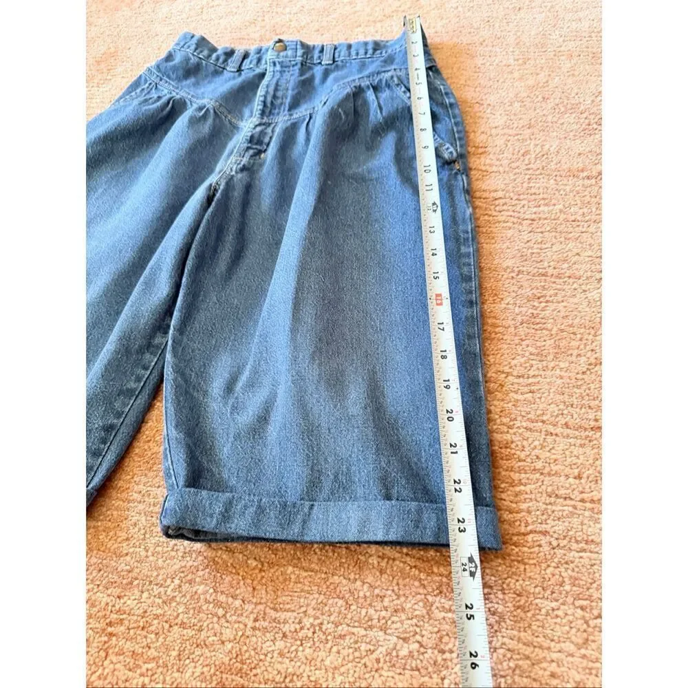 Vintage Tiger High Rise Denim Bermuda Shorts Blue Made in USA Women’s S